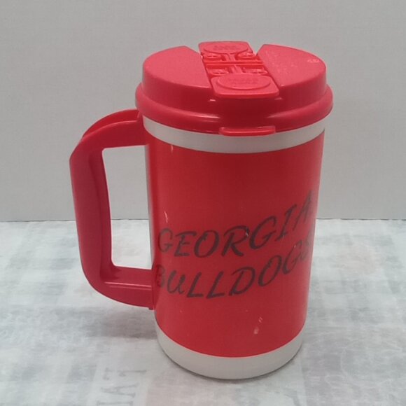 Vintage Georgia Bulldogs Travel Mug Bold Red Tailgate Essential - Picture 2 of 7